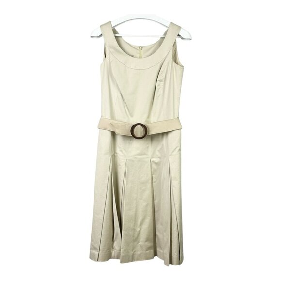 Pink Tartan Belted Sleeveless Pleated Midi Dress - Picture 2 of 12